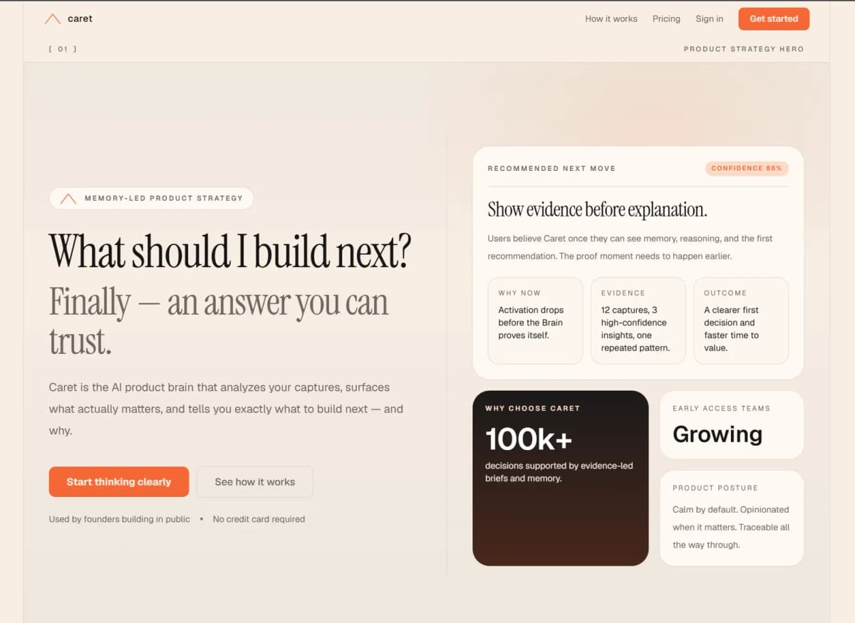 Caret screenshot